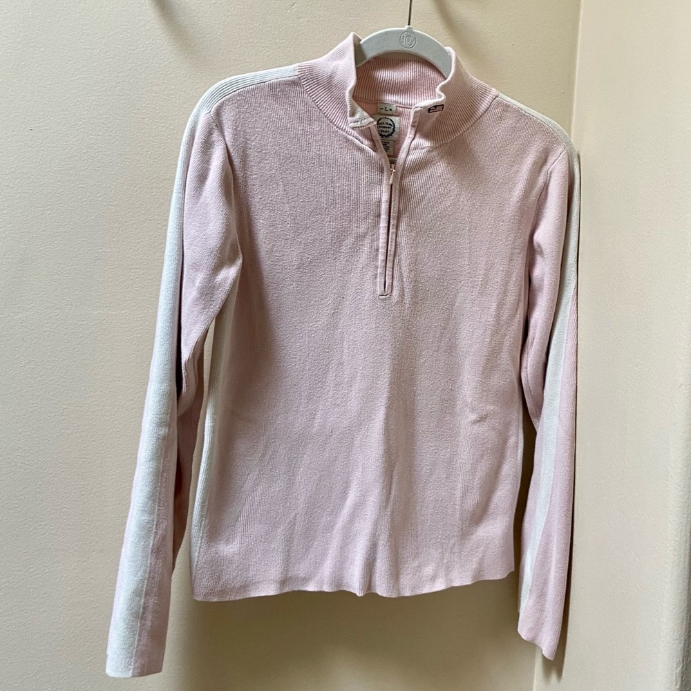 Polo Jean Co - pink long sleeve zip cotton shirt
